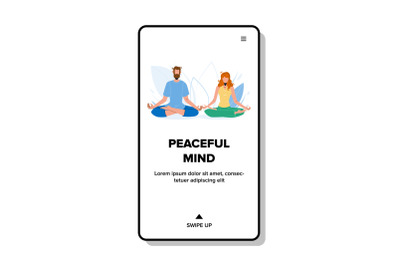 Peaceful Mind Meditating Young Boy And Girl Vector