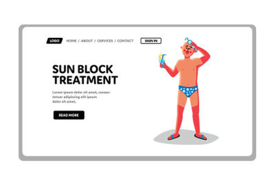 Sunblock Treatment Skincare Protection Vector Flat Illustration