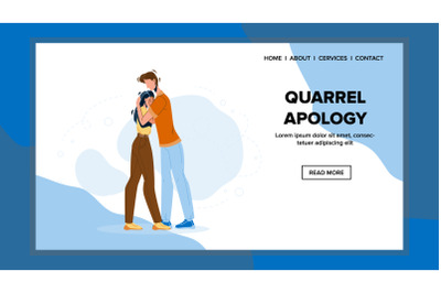 Quarrel Apology Husband And Wife Relation Vector