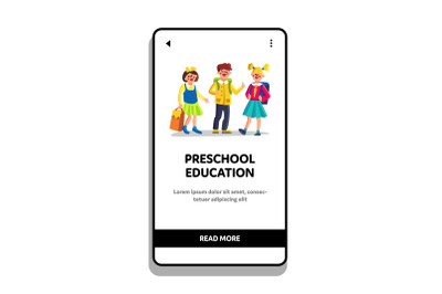 Preschool Education And Courses Children Vector Illustration