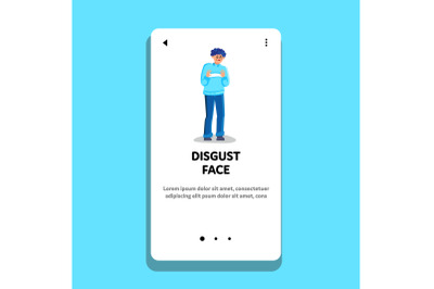 Disgust Face Man Unhappy Sadness Emotion Vector