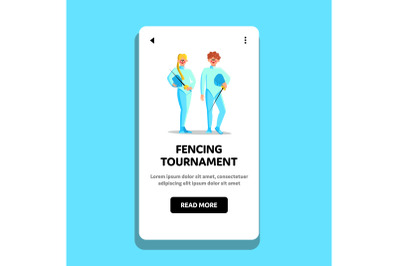Sport Fencing Tournament And Championship Vector Illustration