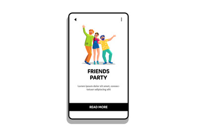 Friends Party Man And Woman Joy And Dancing Vector