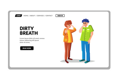 Dirty Breath From Human Unhygienic Mouth Vector