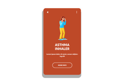 Asthma Inhaler Medicine Using Woman Patient Vector