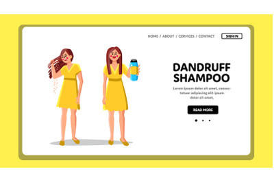 Dandruff Shampoo For Treat Hair Problem Vector