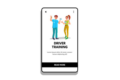 Driver Training Passed Young Man And Woman Vector