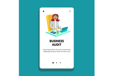 Business Audit Working Accountant Financier Vector Illustration