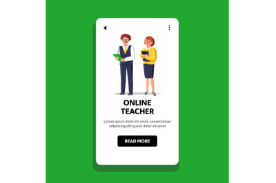 Online Teacher Language Or Business School Vector