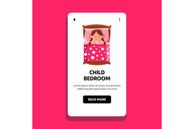 Child Bedroom Sleeping Little Girl Kid Vector