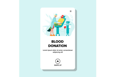 Blood Donation Volunteer In Clinic Cabinet Vector