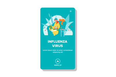 Influenza Virus Woman Sitting In Chair Vector