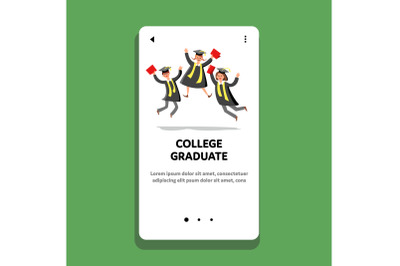 College Graduate Celebrate Happy Students Vector Illustration