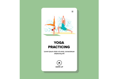 Yoga Practicing And Training Fit People Vector