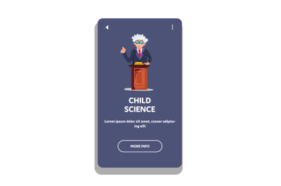 Child Science Teaching Professor On Tribune Vector