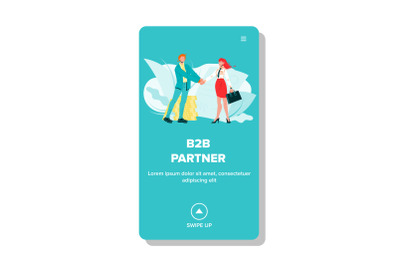 B2b Partner Handshake Deal Businessman Vector Illustration