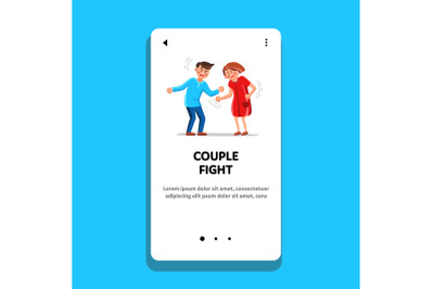 Couple Fight Scream, Man And Woman Conflict Vector