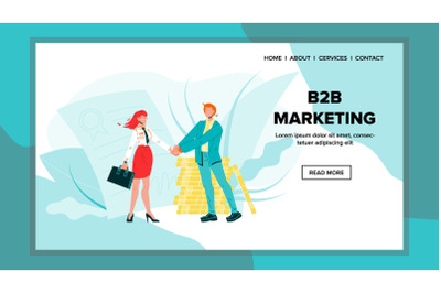 B2b Marketing And Successful Business Deal Vector