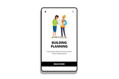 Building Planning Speak Client With Builder Vector