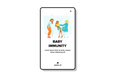 Baby Immunity Examining Doctor In Clinic Vector