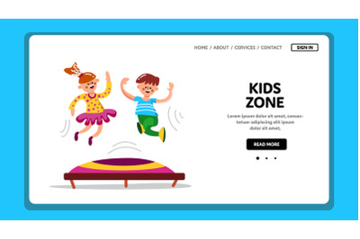 Kids Zone In Entertainment Center Or Mall Vector