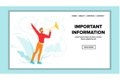 Important Information Trumpeter Trumpet Vector Flat Illustration