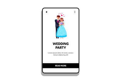 Wedding Party Bride And Groom Cuddling Vector