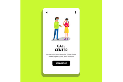 Call Center Assistance Or Consultation Vector Illustration