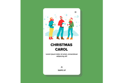 Christmas Carol Singing People Singers Vector Illustration