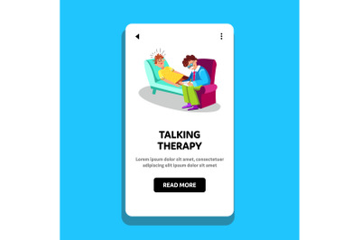 Talking Therapy Session Psychiatry Cabinet Vector Illustration