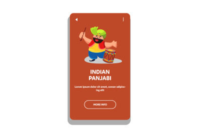 Indian Punjabi With Drum Sticks And Dhol Vector