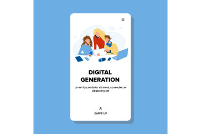 Digital Generation Modern Electronic Gadgets Vector Illustration