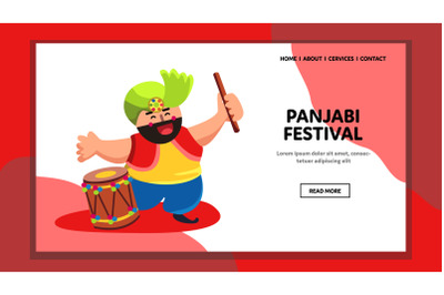 Punjabi Festival Indian Traditional Concert Vector Illustration