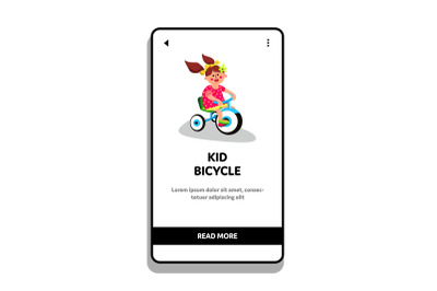 Kid Bicycle Riding Little Toddler Girl Vector