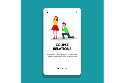 Couple Relations Man Apologizing Woman Vector Illustration