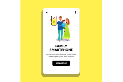 Family Smartphone Device Showing Man Father Vector