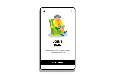 Elderly Woman With Joint Pain Sit In Chair Vector