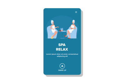 Spa Relax Or Beauty Salon Women Relaxing Vector