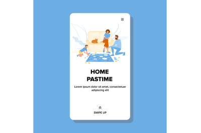 Home Pastime Family Playing Board Game Vector