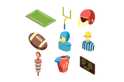 American Football Sportive Equipment Set Vector Thank you for your email and expressing your interest.