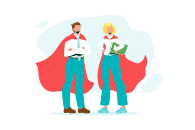 Bravery Superheroes Courage Man And Woman Vector