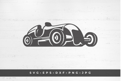 Classic hot rod car silhouette vector illustration