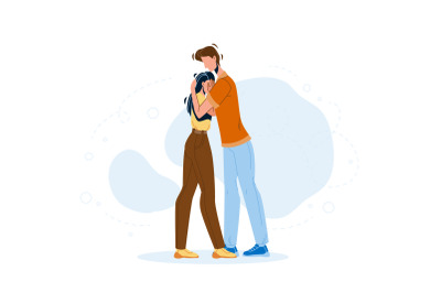 Man Forgive And Hugging Woman Relationship Vector