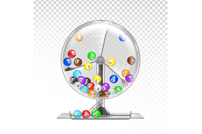 Lottery Machine With Lotto Balls Inside Vector Illustration