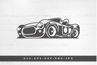 Classic hot rod car silhouette vector illustration