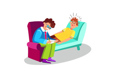 Psychologist And Patient Psychiatry Therapy Vector Illustration