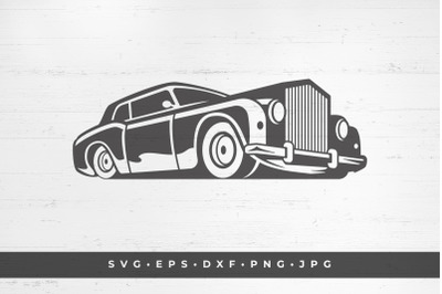 Classic limousine car silhouette vector illustration