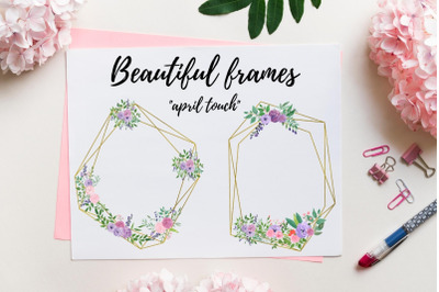 Romantic Geometric Frames With Roses