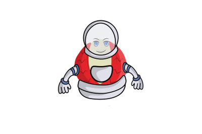 Lychee Fruit Astronaut Cartoon Character