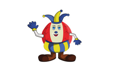 Lychee Fruit Clown Cartoon Character